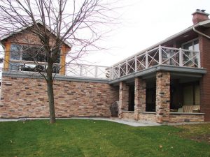 Back Patio With White Railings