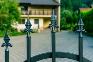Closeup Of Gate Spears Coloured Black