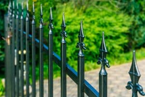 Closeup Of Gate Spears Coloured Black